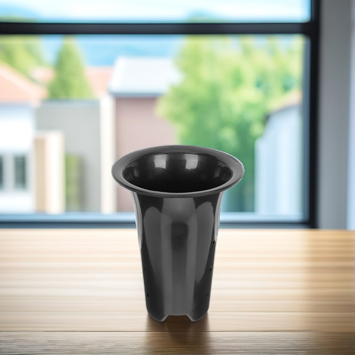 Abaodam 10pcs Pots de Fleurs Noirs en Plastique Respirant Contrôle des Racines, Hauteurs Augmentées, Résistants et Pratiques pour Plantes D’intérieur et Orchidées