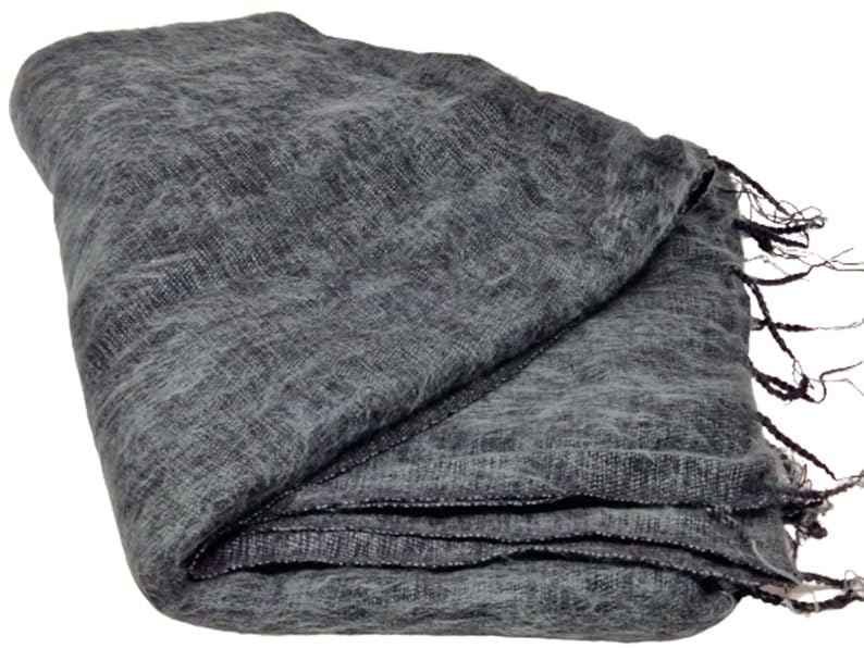 BLAUW ZWART UNIEK ONTWERP BLOEMEN WINTER SJAAL WRAP PURE YAK WOLLEN SJAAL DECORATIE DEKEN UNISEX OVERSIZED DUBBELZIJDIGE LUXE SJAAL, Fdf, D-F