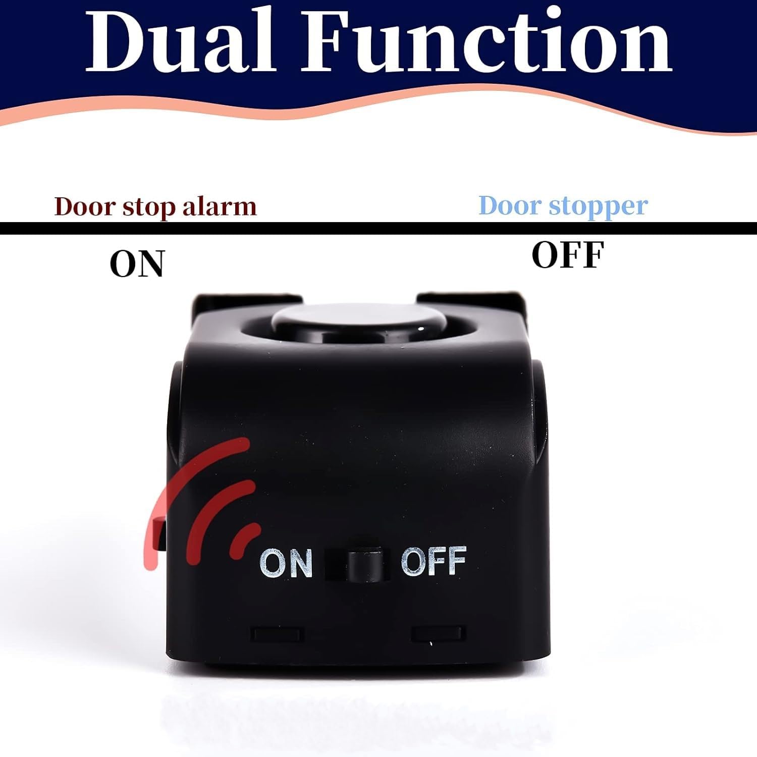 Kshavi Door Stop Alarm Security Alarm with 95dB Loud Wedge, Non-Skid Pad, Compact Alarm Great for Home Apartment Traveling Security Door Stopper Alarm Door Safety Tools, (Battery not Included) (1PCs) 1