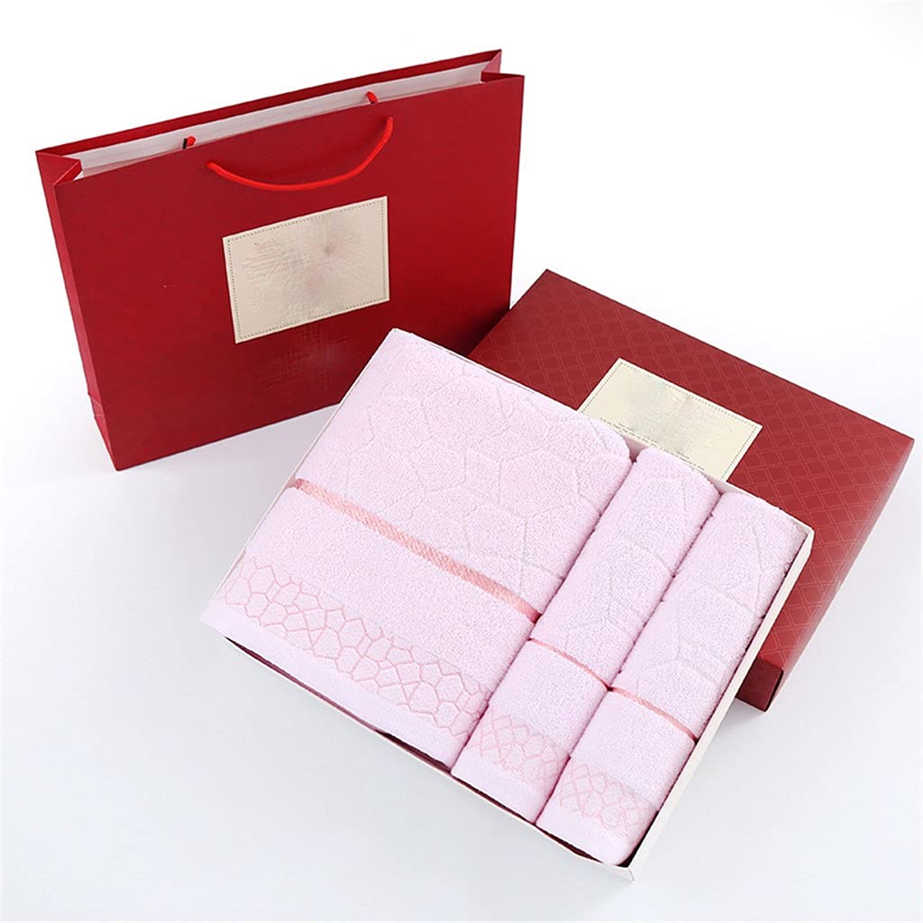 Household Gift Towel Bath Towel Set Plain Absorbent Three-Piece Gift Box Towel