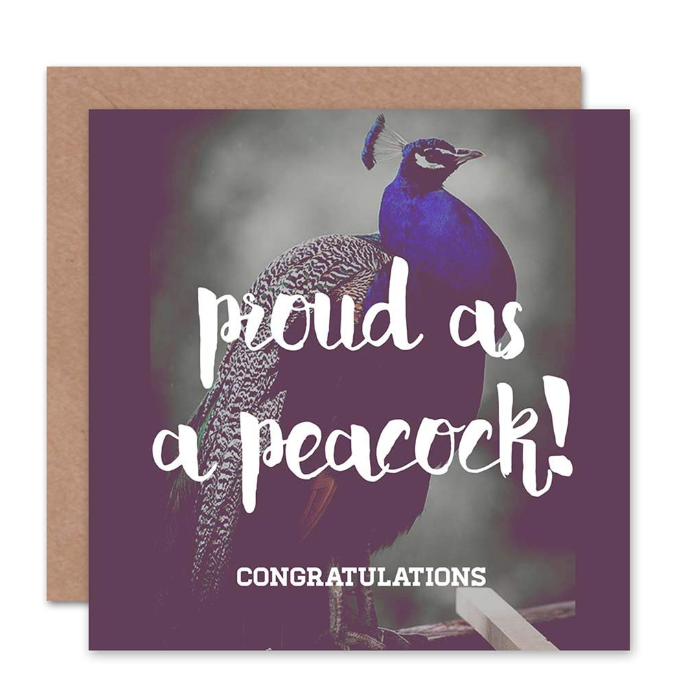 Wee Blue Coo GREETINGS CARD BIRTHDAY GIFT CONGRATULATIONS PROUD AS A PEACOCK
