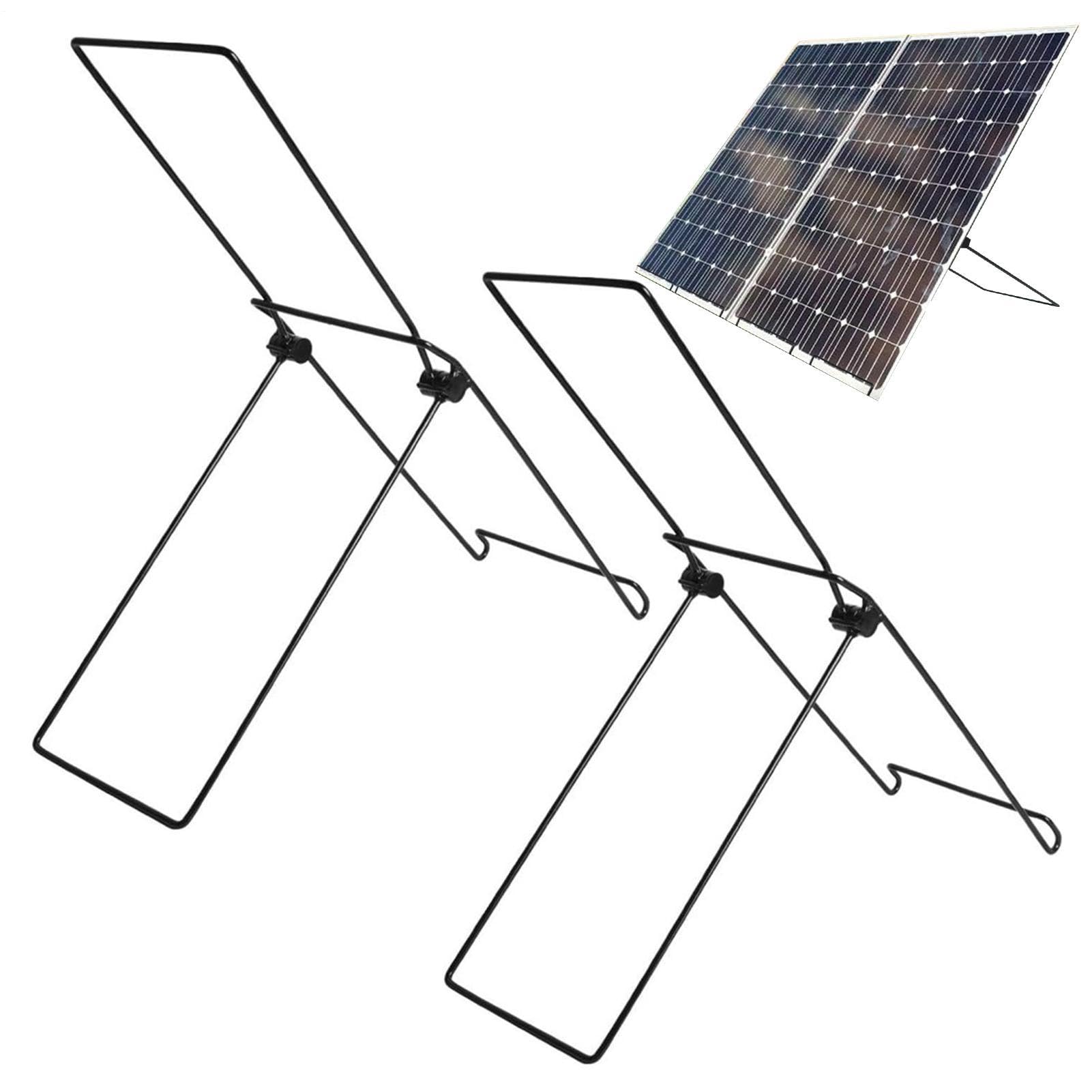Supporto per Pannello Solare a Terra 2 Pezzi Leggeri Pieghevoli Regolabili | di Montaggio per Pannello Solare per Campeggio Escursionismo Trekking Passeggiate Picnic Barbecue