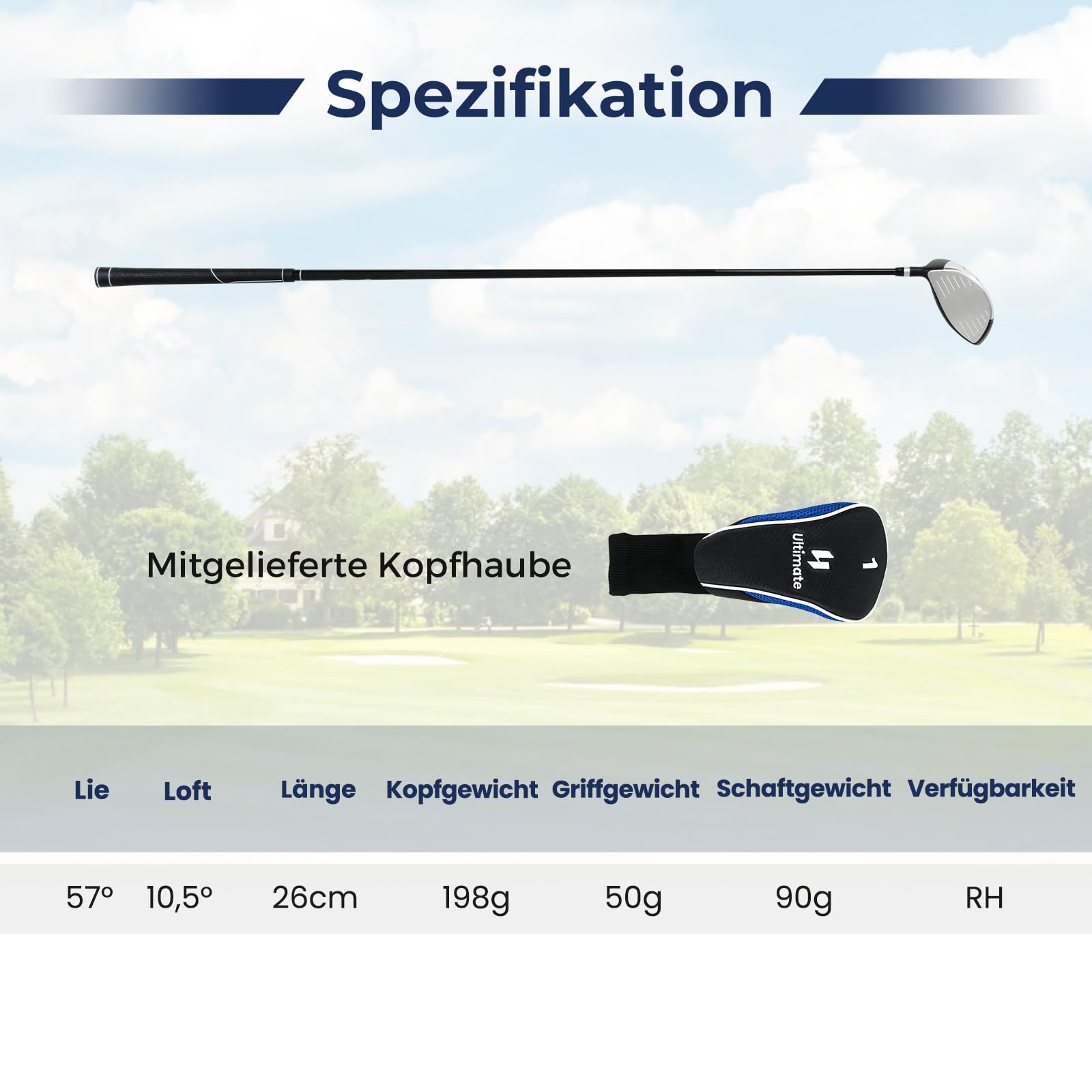 COSTWAY Golf Driver für Herren, 460CC Golfschläger aus Aluminium für Rechtshänder mit Schlägerhaube & Graphitschaft, 10,5°Grad, Golf-Treiber für Anfänger und Profis