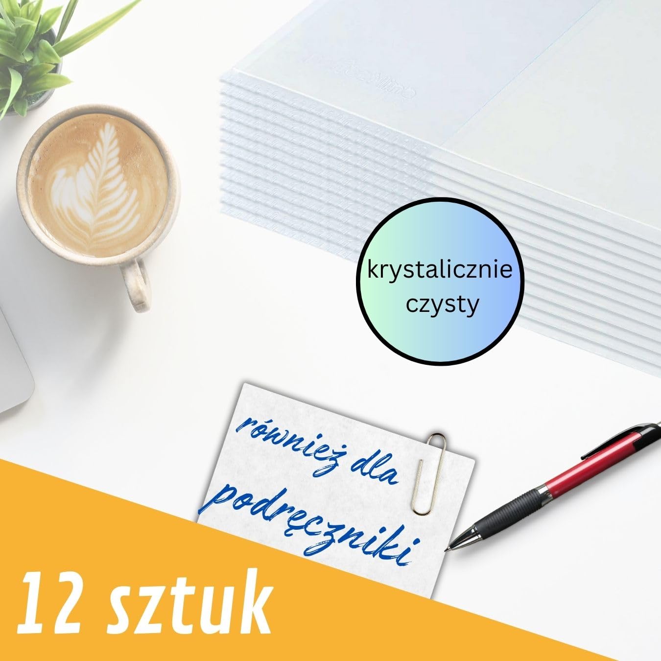 Perfect Line Pakiet 12 przezroczystych okładek na książki, 26,5 x 54 cm, bardzo mocne i trwałe