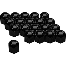 AUTO-STYLE 19mm Wheel Nut Bolt Covers Caps Black Set of 20
