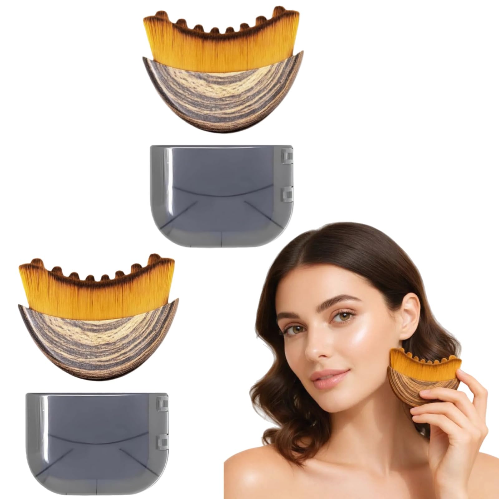 Mooniva LunaSculpt - Brosse Lymphatique Visage brosse contour visage brossage à sec drainage lymphatique forme ergonomique pour visage menton mâchoire contact précis peau
