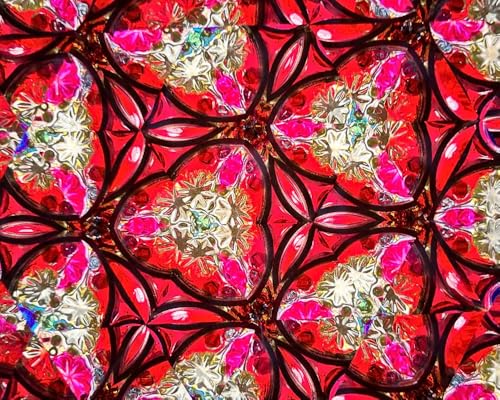 Handcrafted Etched Floral Pattern Lacquered Brass Kaleidoscope Includes Two Separate Turning Wheels-Unique Gift Ideas for Someone Special. (7"x1.25") - Thumbnail 6