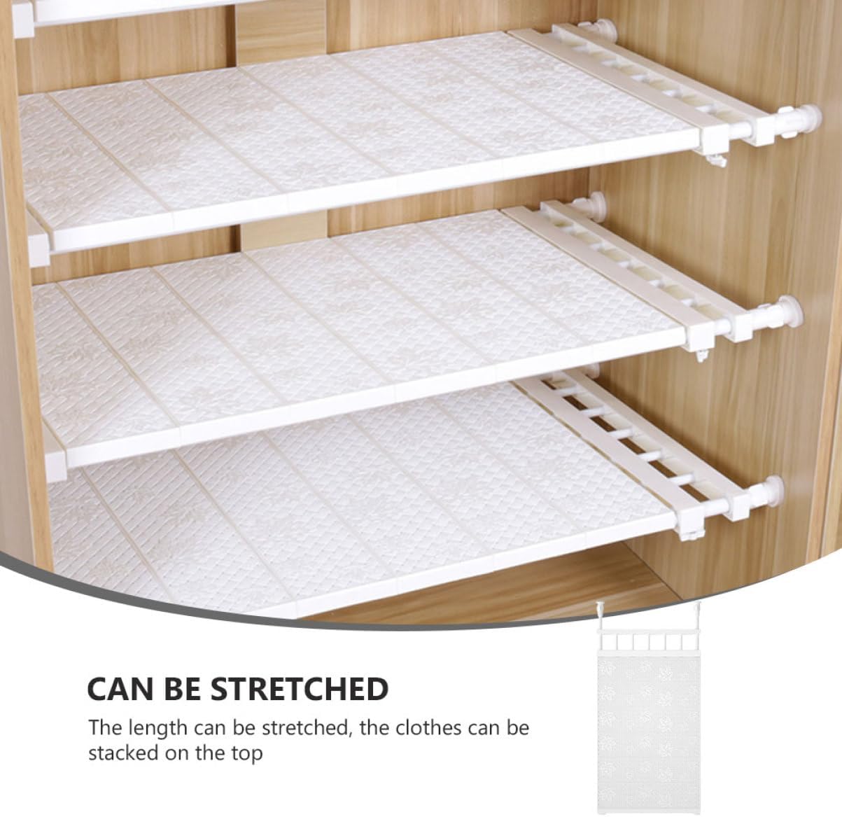 STOBAZA Bathroom Shelf Closet Storage Retractable Wall Bracket Wardrobe Rack Simple Tidy Storage