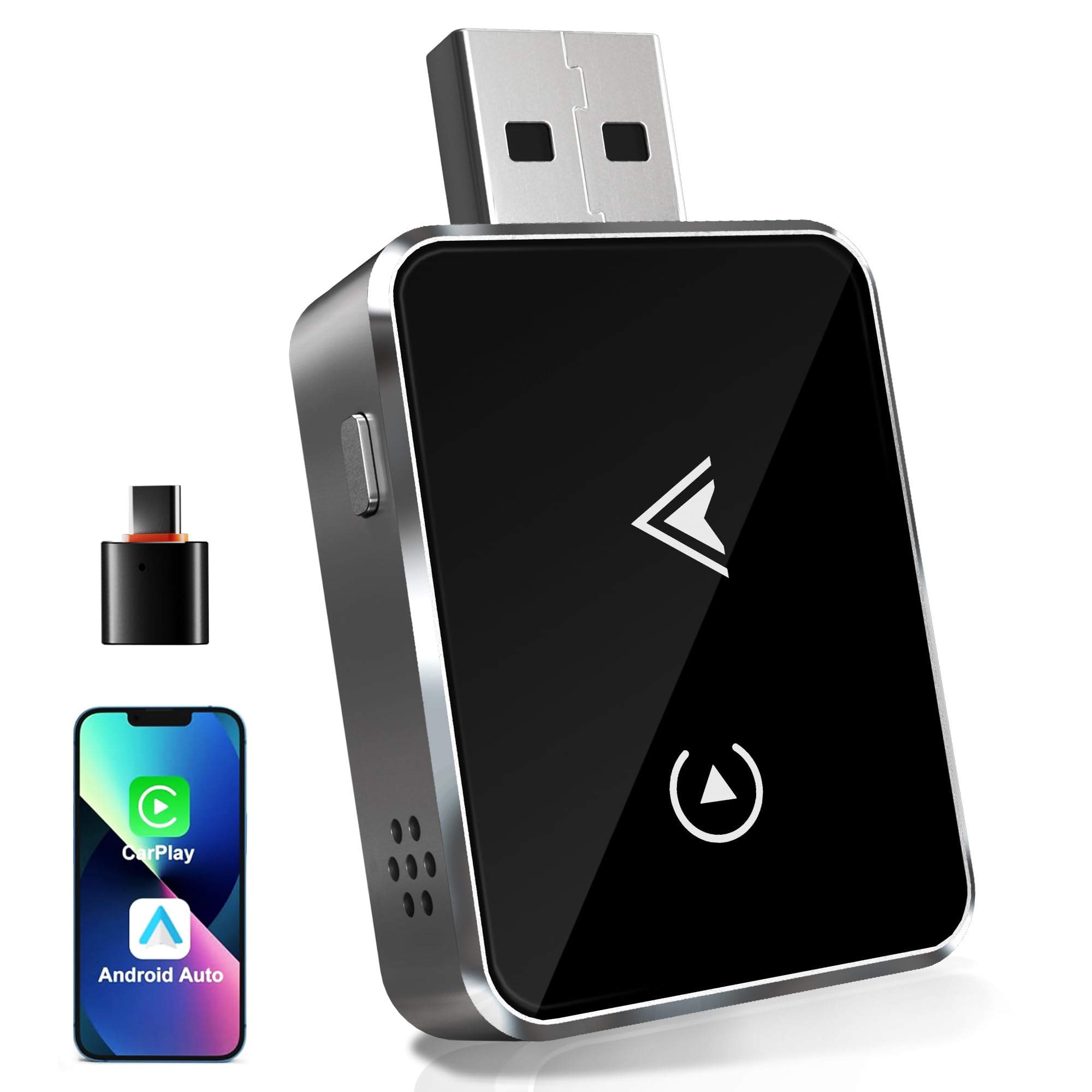 2-in-1 Wireless Adapter for CarPlay & Android Auto - Upgrade 2025, Wireless USB/Type-C Adapter, Fast and Stable Connection Without Delays, Compatible with iOS 10+ and Android 11+