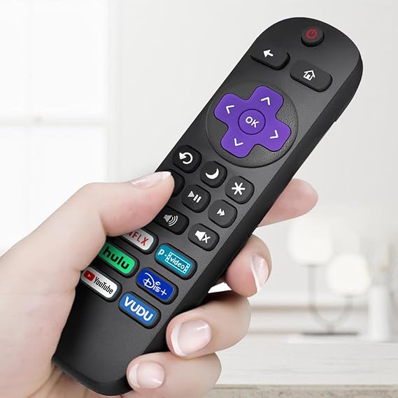 2 Pack Replacement Remote Control Only for Roku TV, Compatible with TCL Roku/Hisense Roku/Onn Roku Series Smart TVs (Not for Roku Stick, Box or Speaker)