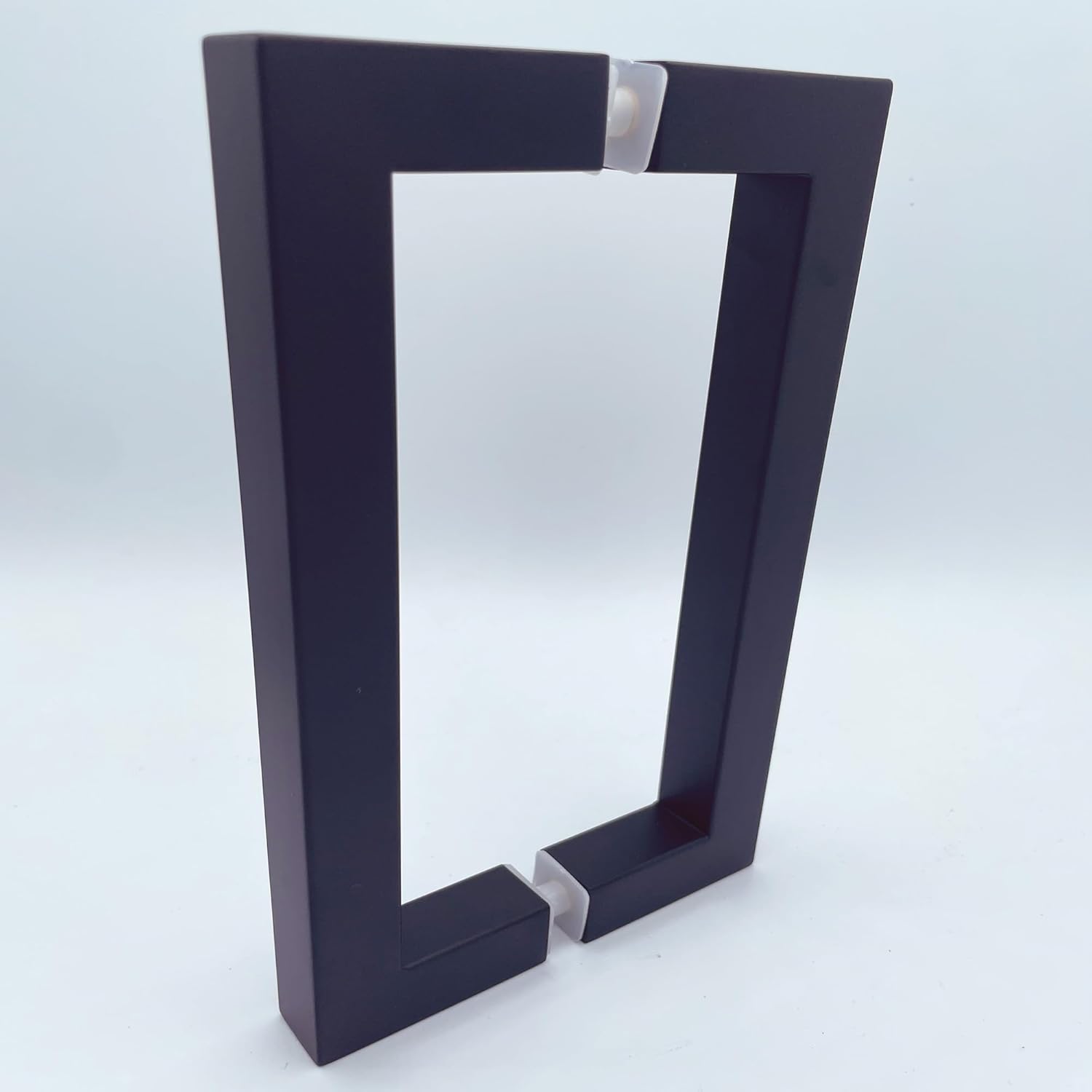 SHS Square 8″ Length Back-to-Back Pull Handle for Commercial and Residential Glass Shower Doors 3/8 Inch to 1/2 Inch Thick. Solid Brass Tubing. Heavy Duty with washers (Oil Rubbed Bronze), SQH8BTB