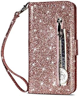 Galaxy S10 2019 Wallet Case,Jennyfly Fashion Girl Slim Protective Wallet Purse Phone Case with Wristlet Strap Credit Cards Hand Free Stand Compatible for 2019 6.1" Samsung Galaxy S10- Rose Gold