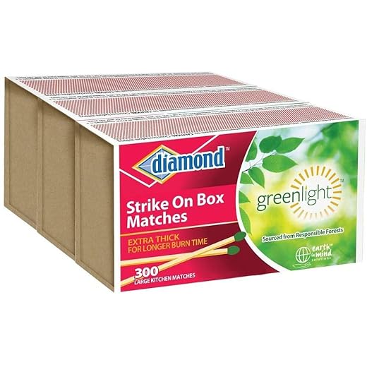 Diamond Strike on Box Greenlight Matches, 300 Count (Pack of 3)