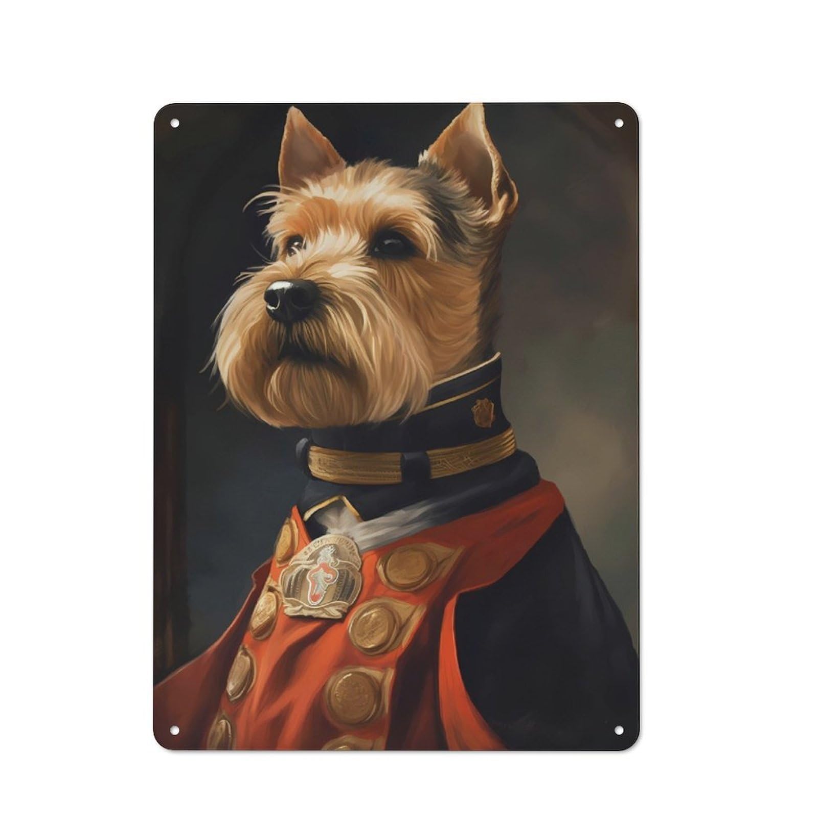 Junmoney Welsh Terrier Dog Rustic Metal Sign 40X30cm For Living Room Wall, With Clear Rustic Wall Decor Character