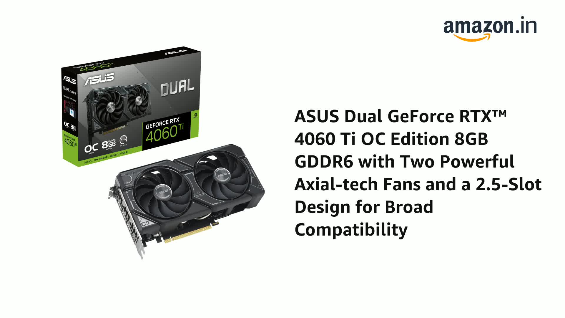 Amazon.in: Buy ASUS Dual Geforce RTX 4060 Ti OC Edition 8GB