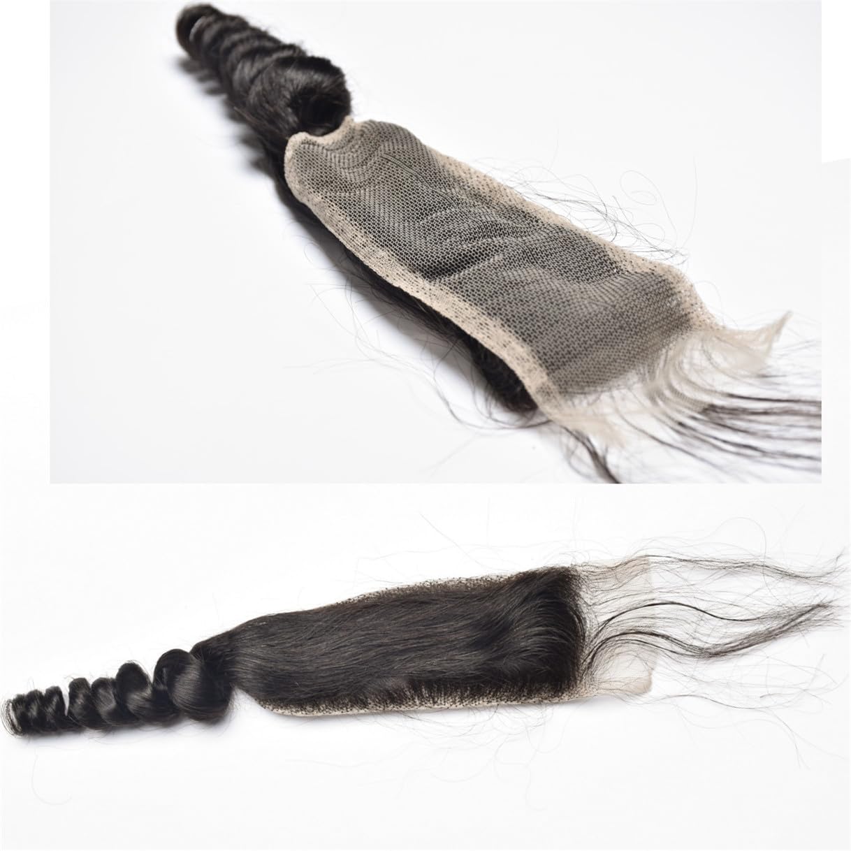 Brazilian Loose Wave 2x6 Lace Closure 100% Unprocessed Human Virgin Hair Pre Plucked Loose Deep Wave Pre-Plucked Hairline Frontal Closure Natural Black With Baby Hair (22inch, 2x6 loose wave closure)