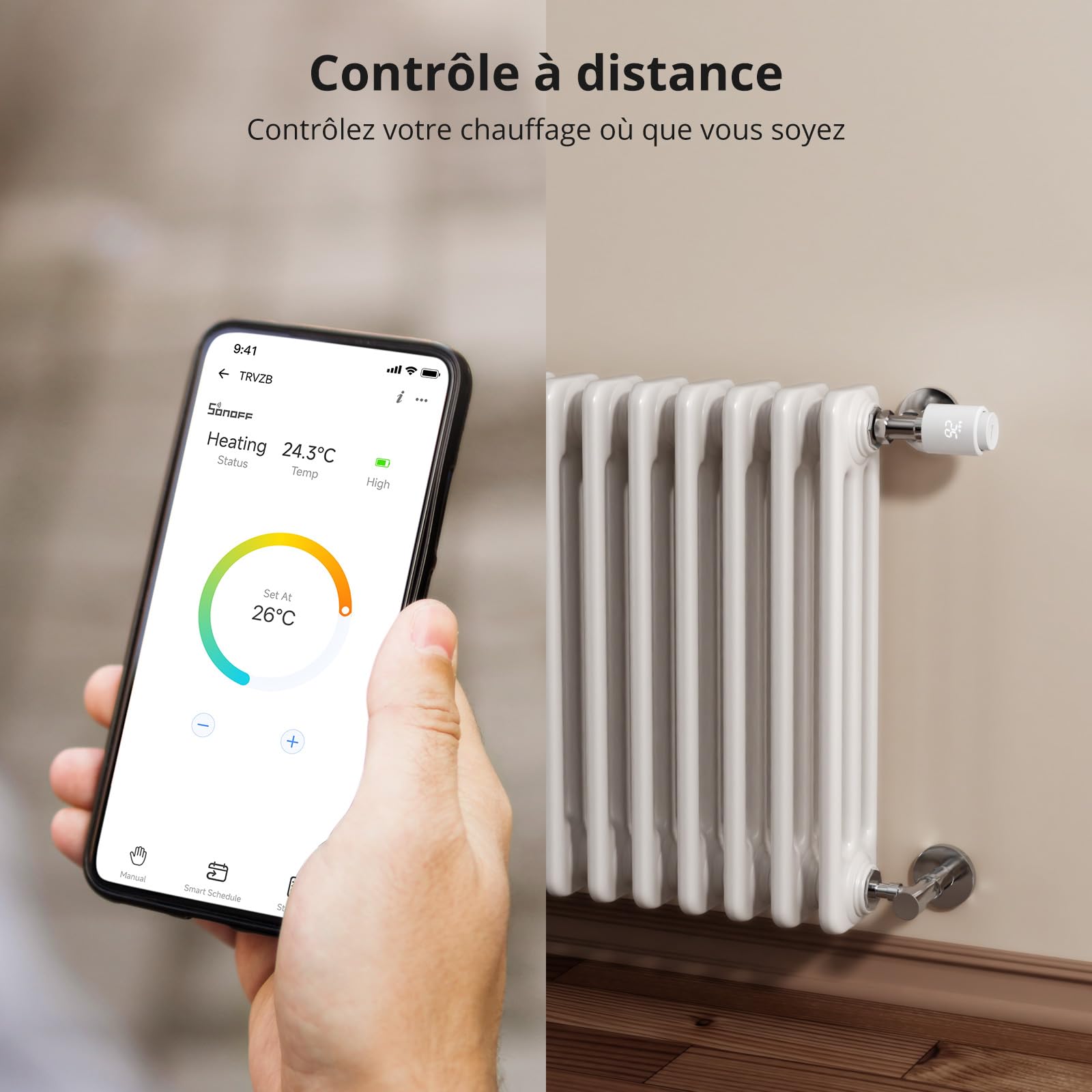 SONOFF ZigBee 3.0 Vanne Thermostatique Radiateur, Thermostatique Connectée et Intelligente,Contrôle Vocal, Détection de Fenêtre, Compatible avec Alexa/Home Assistant, Requiert Le Hub Zigbee (4 Pack)
