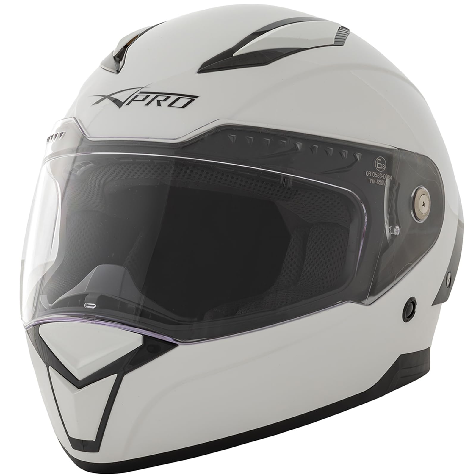 Casco Integral Moto Scooter Visera Gafas retráctiles Touring Blanco M