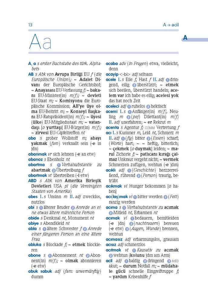 PONS Basiswörterbuch Türkisch: Türkisch-Deutsch / Deutsch-Türkisch