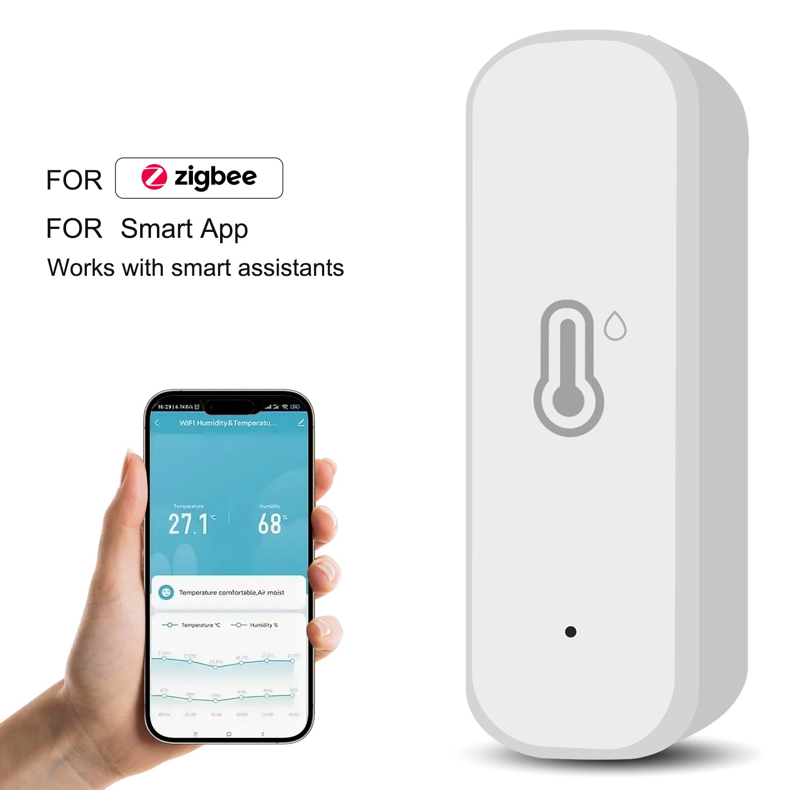 4 PCS capteurs hygromètre thermomètre, pour détecteur intelligent de température et d'humidité Zigbee, capteur d'intérieur sans fil autocollant avec Alarme de Notification D'application à Distance