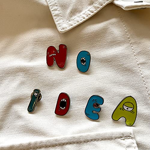 Image of 26pcs Initial Letter Enamel Pins A-Z Cartoon Alphabet Brooch Pin Lovely Lapel Pin Badge Jewelry for Backpacks Jackets