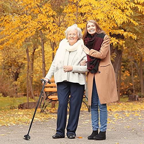 Image of RECLUSE Folding Cane with Led Light - Height Adjustable, Anti-Skid, Lightweight Portable Walking Stick with LED Light for Senior Citizens, Elderly, Patients & Handicapped and Hiking Camping