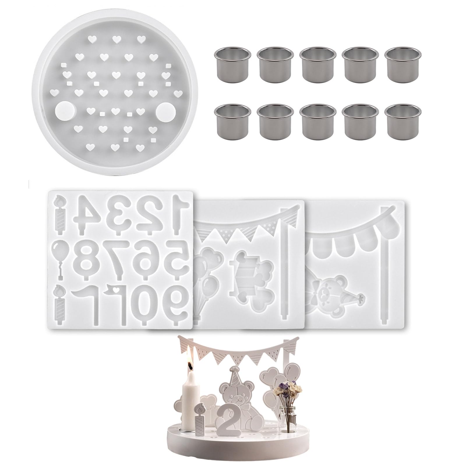 Moule en silicone ours rond fournitures d'art en résine époxy