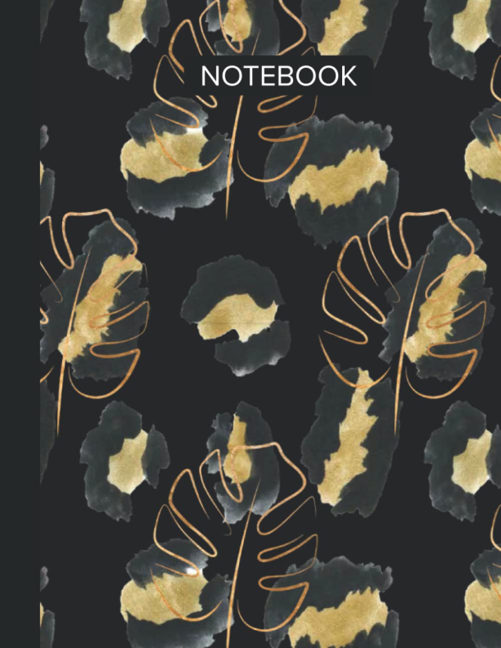 Notebook: Leopard Print Composition Notebook in Midnight - College Ruled 120 Pages - Large 8.5 x 11 (Stay Wild)