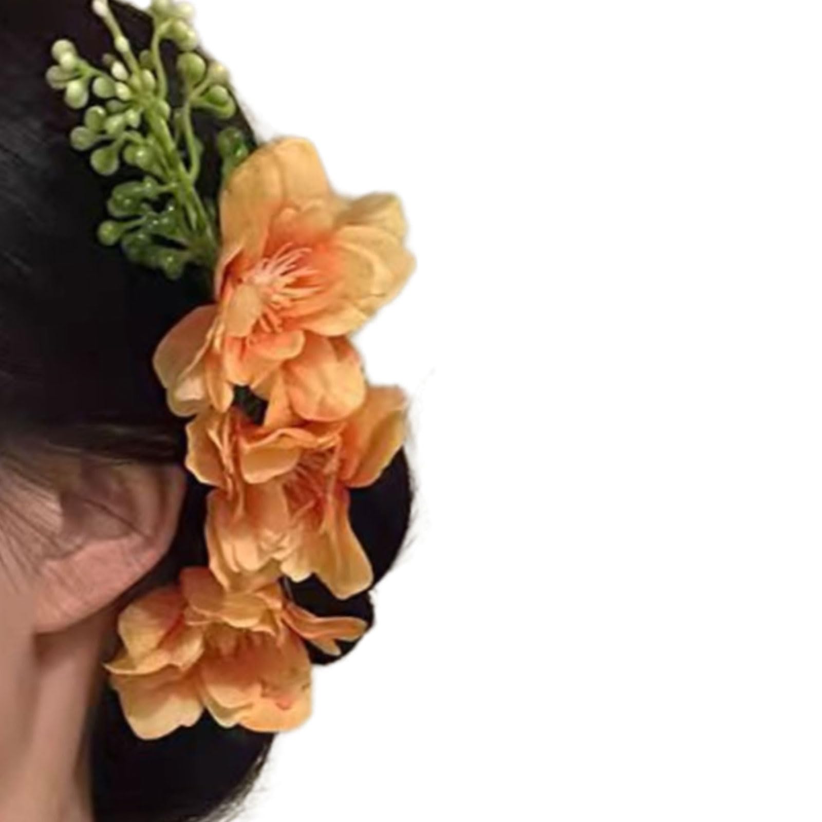 YUXITA Elegant Blossom Hair Comb For Side Bun Updos Secure Grip Lightweight Hair Comb Women Accessories