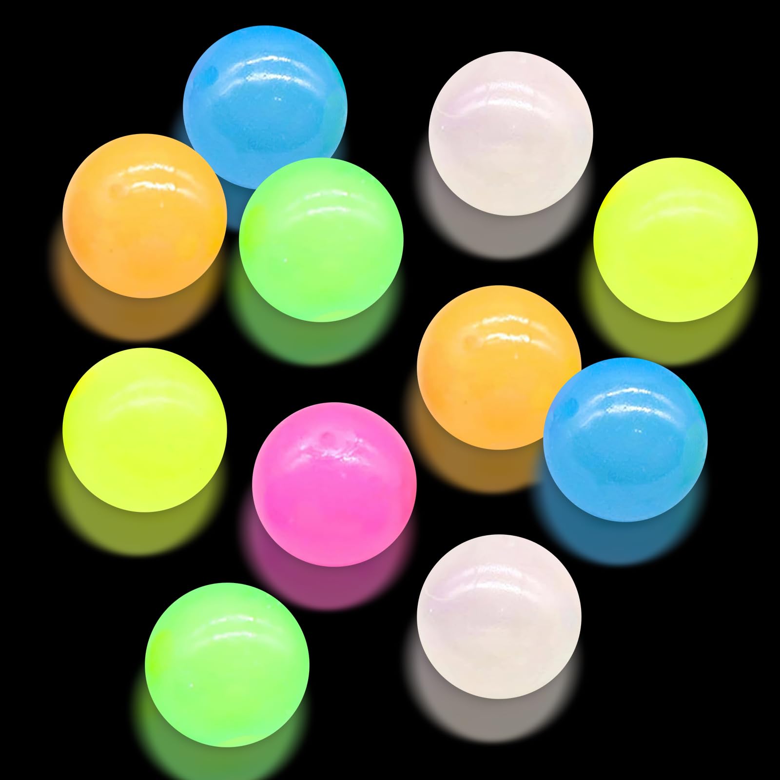 12 Pack Glorbs Balls, Sticky Balls Ceiling Glow in The Dark Fidget Toys, Super Soft Sticky Glows Ball