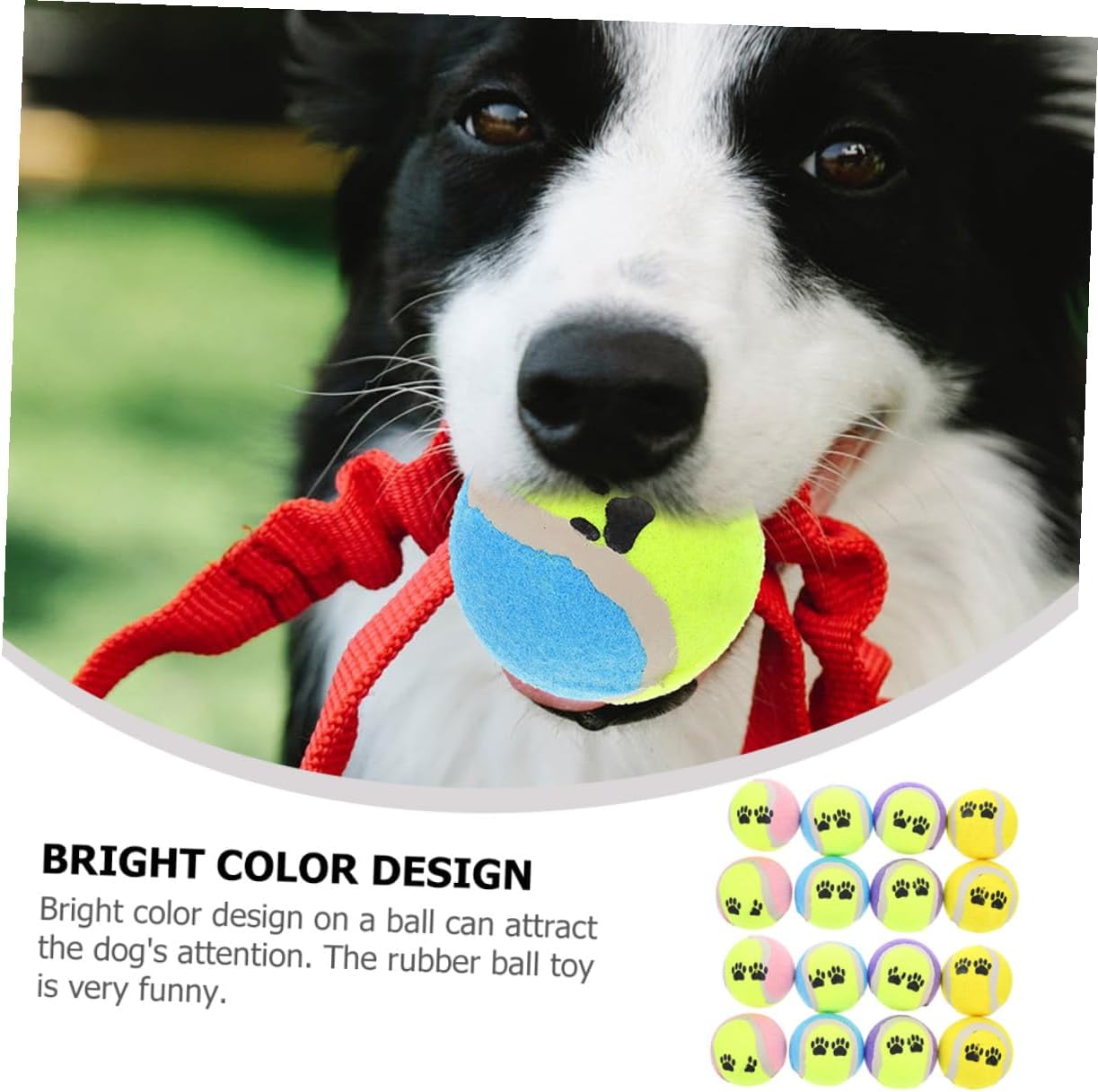 NUOBESTY 16pcs Small Dog Tennis Balls Pet Plush Rubber Puppy Training Throwing Exercise 7cm Diameter Interactive Fetch Balls for Dogs and Puppies Random Color