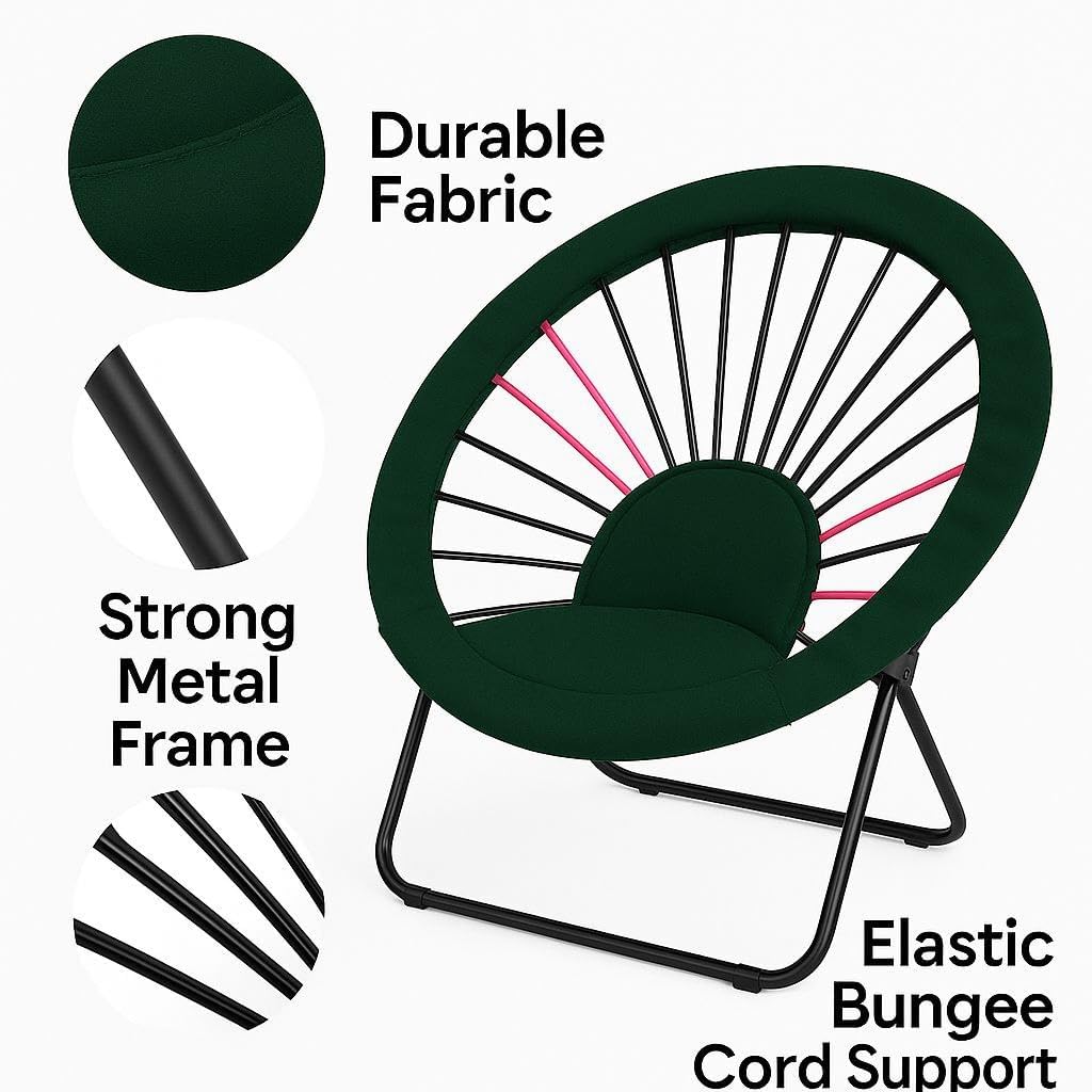 Kruvad Style Lounge Chair with Cushioned Seat & Backrest, Modern Round Relax Chair for Living Room, Bedroom & Balcony, Comfortable Indoor Accent Seating with Strong Metal Frame (Multicolor) 4