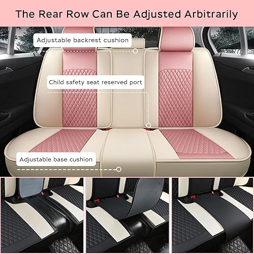 Miniatura 4 de Juego completo de fundas de asiento de coche para GLA 250, protector de cuero impermeable, antideslizante, funda de cojín para vehículo, color beige
