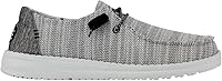 Vista 21 de Hey Dude Wendy - Zapatos de mujer, mocasines sin cordones para mujer, cómodos y ligeros Blanco brillante elástico