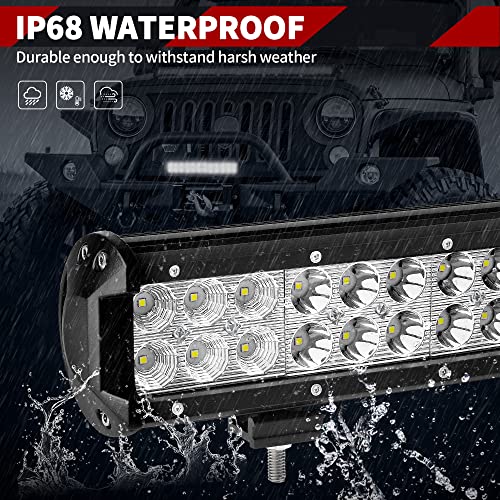 Yitamotor Led Light Bar Wiring Harness 72W 12Inch Led Light Pod Spot Flood Combo Work Light Offroad Light Driving Light Led Fog Light Boat Light Compatible For Truck Pickup Suv Atv Utv,2 Year Warranty #TOP4