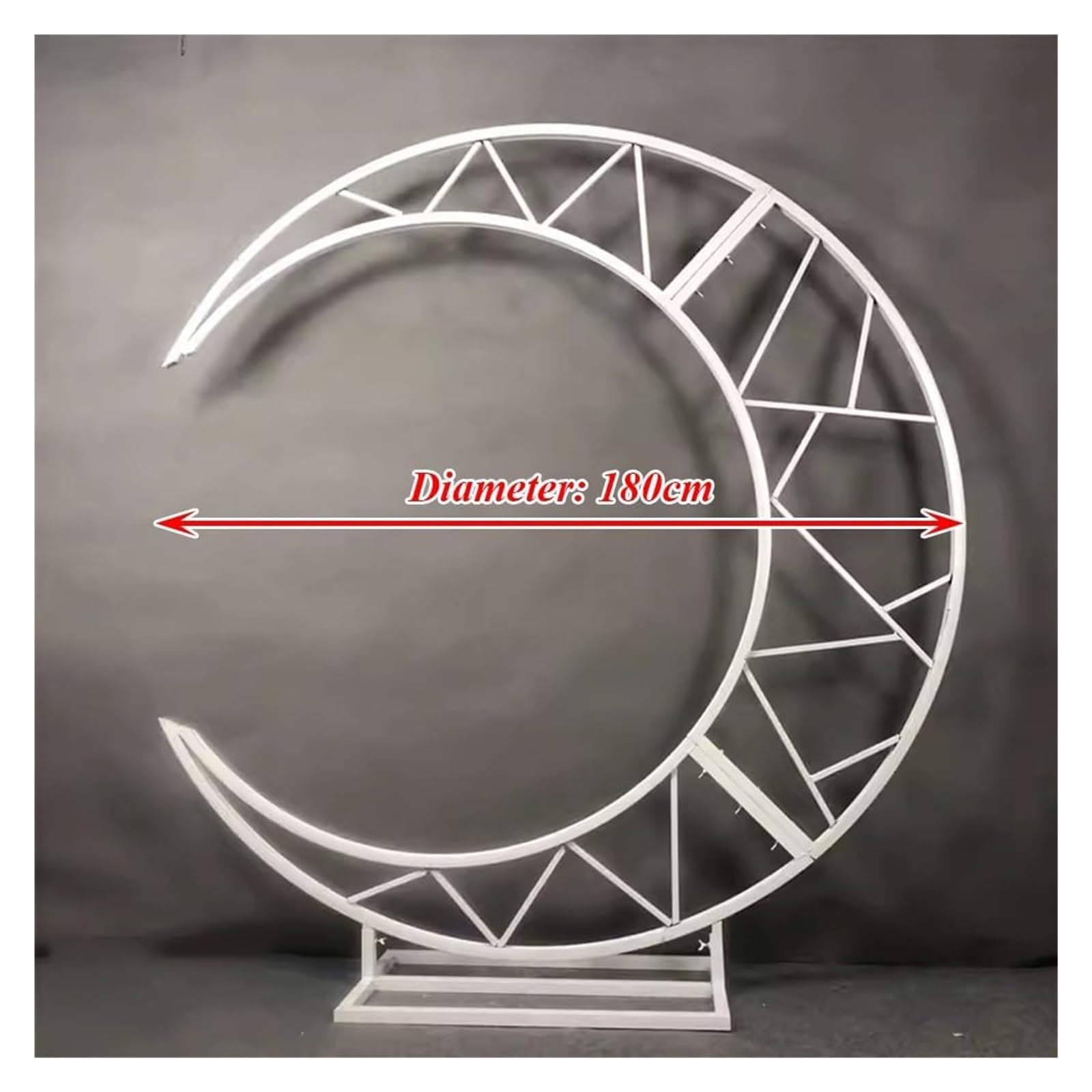 Supporto per arco nuziale in metallo a mezzaluna, sfondo curvo, cornice ad arco floreale, per cerimonie, compleanni, giardino, corno floreale, decorazione per ramadan, luna crescente