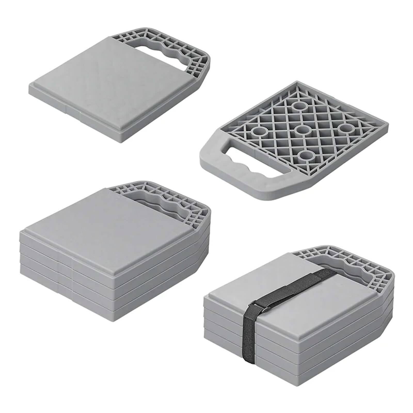 4 plaques de support empilables pour béquilles de caravane