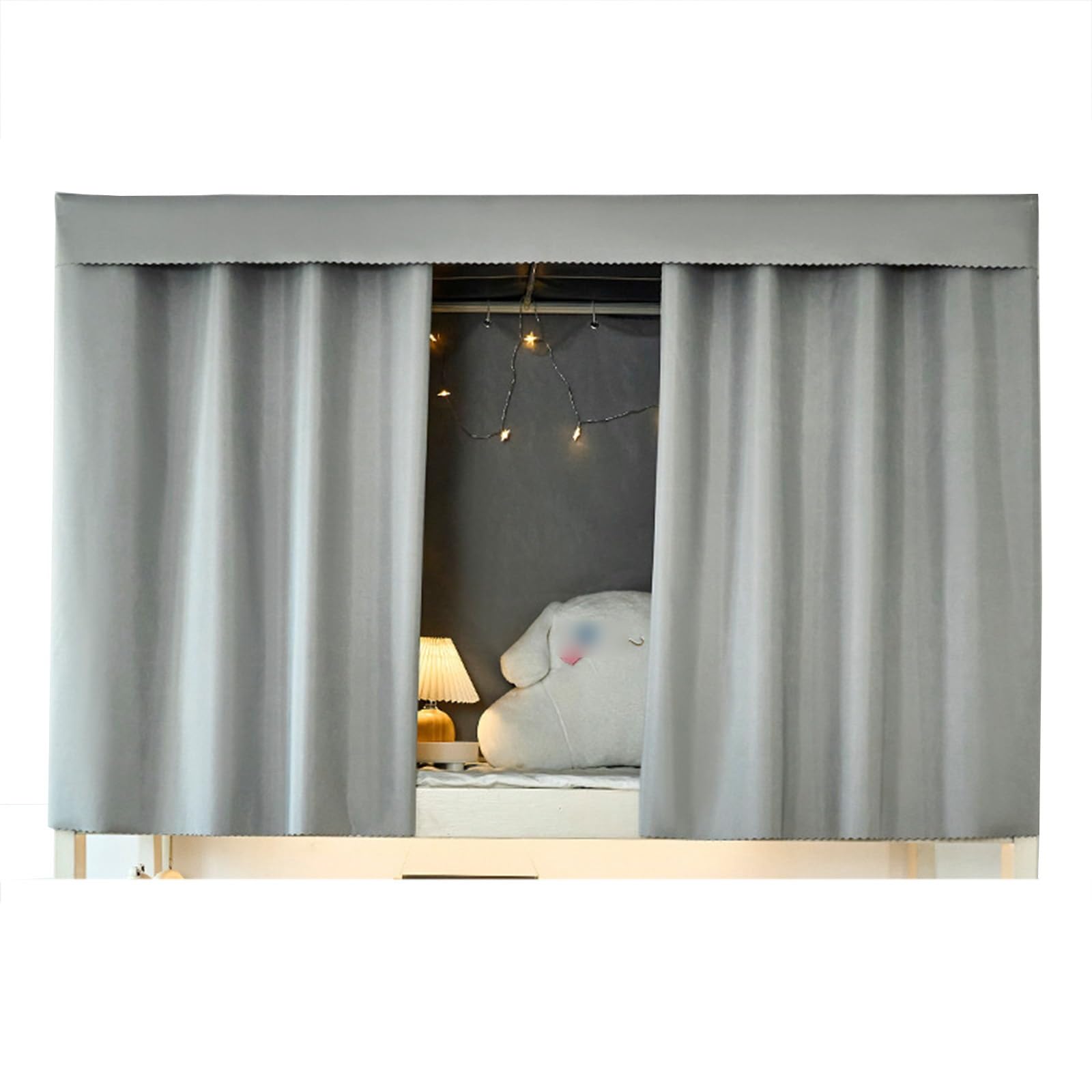 LVYUDS Soundproof Loft Bed Curtains Bottom Top Universal Bunk Bed Curtains Blackout Polyester Washable Bunk Bed Tent Dust-Proof for Naps(Curtain*2,1.2M_GREY)