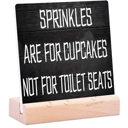 Wood Sign Desk Decor Positive Plaque Sprinkles Are For Cupcakes