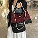 Oversized Chain-Handle Tote Bag, Shoulder Bag with Underarm Carry Option, Fashion Handbag