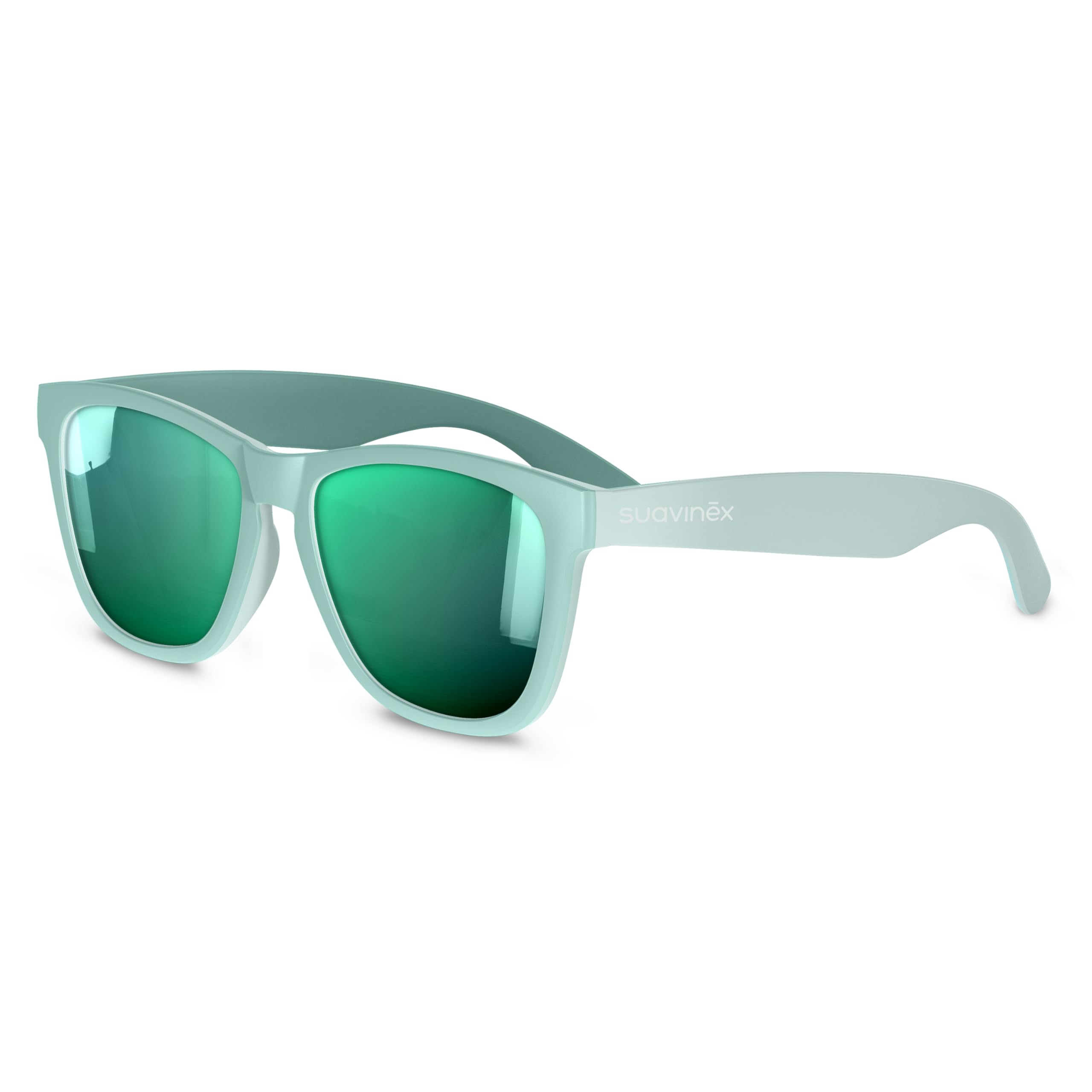 Suavinex, Lunettes de Soleil pour Adultes, pour Homme et Femme, Lunettes Polarisées avec filtre UV 400, 100% Protection UVA et UVB, CAT 3, avec Étui, Très Flexibles et Légères, Vert