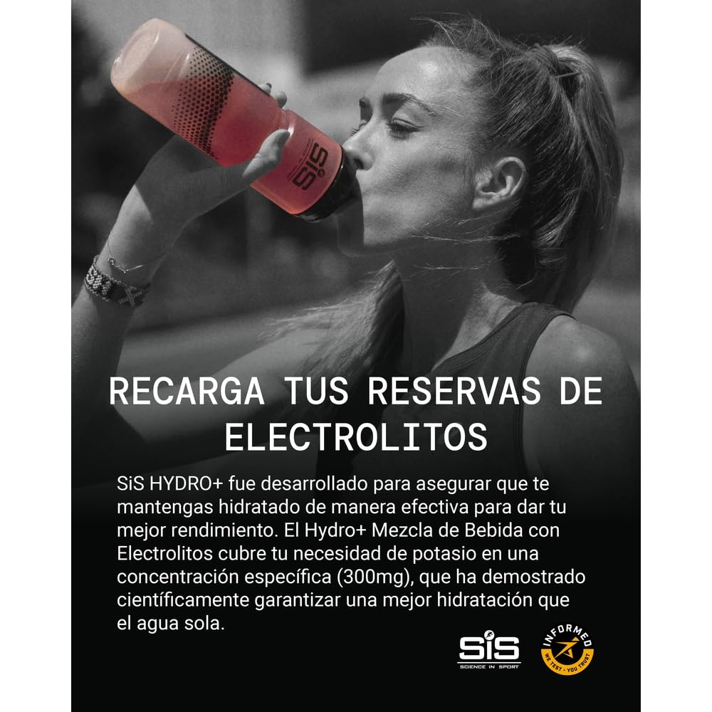Science in Sport HYDRO+ Electrolyte Drink Mix 20x4,5g Frutos del bosque - Electrolitos en polvo veganos, Bebida deportiva en polvo con vitamina C y 5 electrolitos importantes