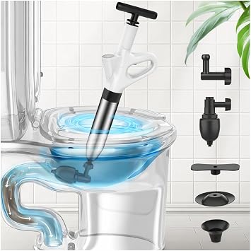 High Pressure Toilet Plunger, Heavy Duty Plunger for Bathroom White