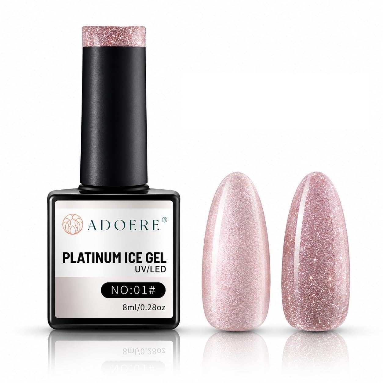 Platinum Ice Cat Eye Gel Polish, Magnetic Shimmer Nail Gel with Platinum Sparkle, Soak Off UV LED, Long Lasting High Gloss Effect for Salon & Home (Pink Platinum Stardust)-image-28