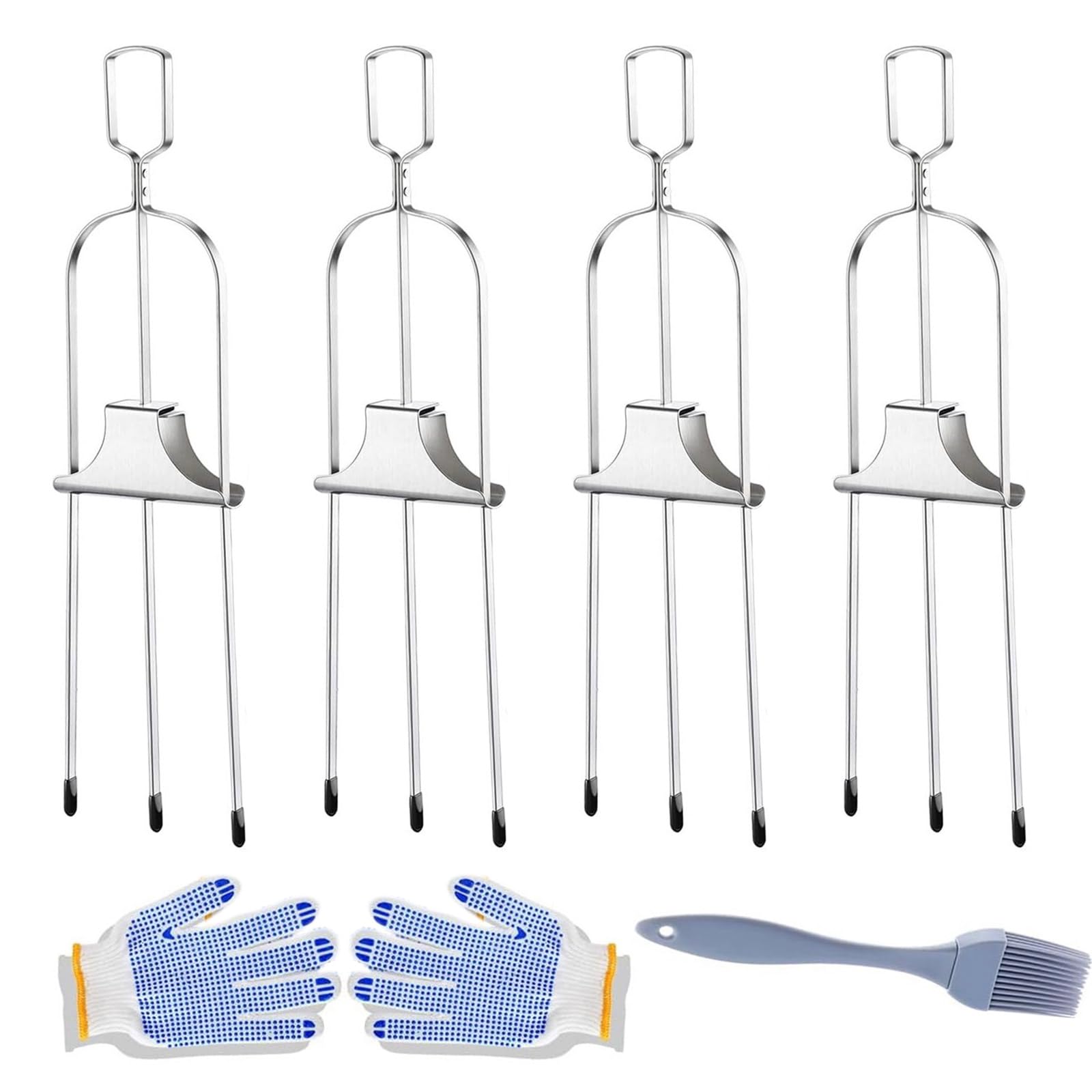 Nucelit BBQ Skewers Stainless Steel Skewer Metal BBQ Meat Skewer Metal Skewers for Camping Parties and Family Gatherings Grilling Accessories