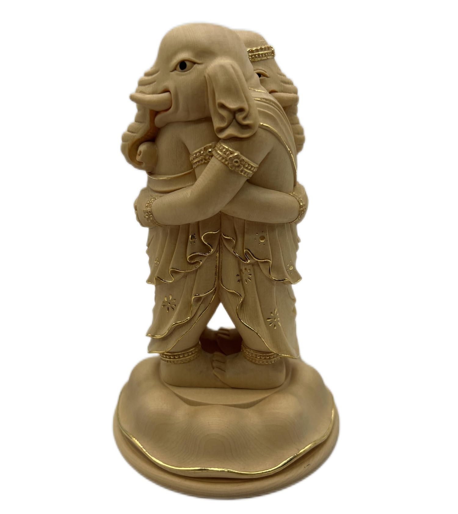 Amazon｜仏像 歓喜天/聖天 双身 立像 木彫仏像 木彫り 木製 総高18cm