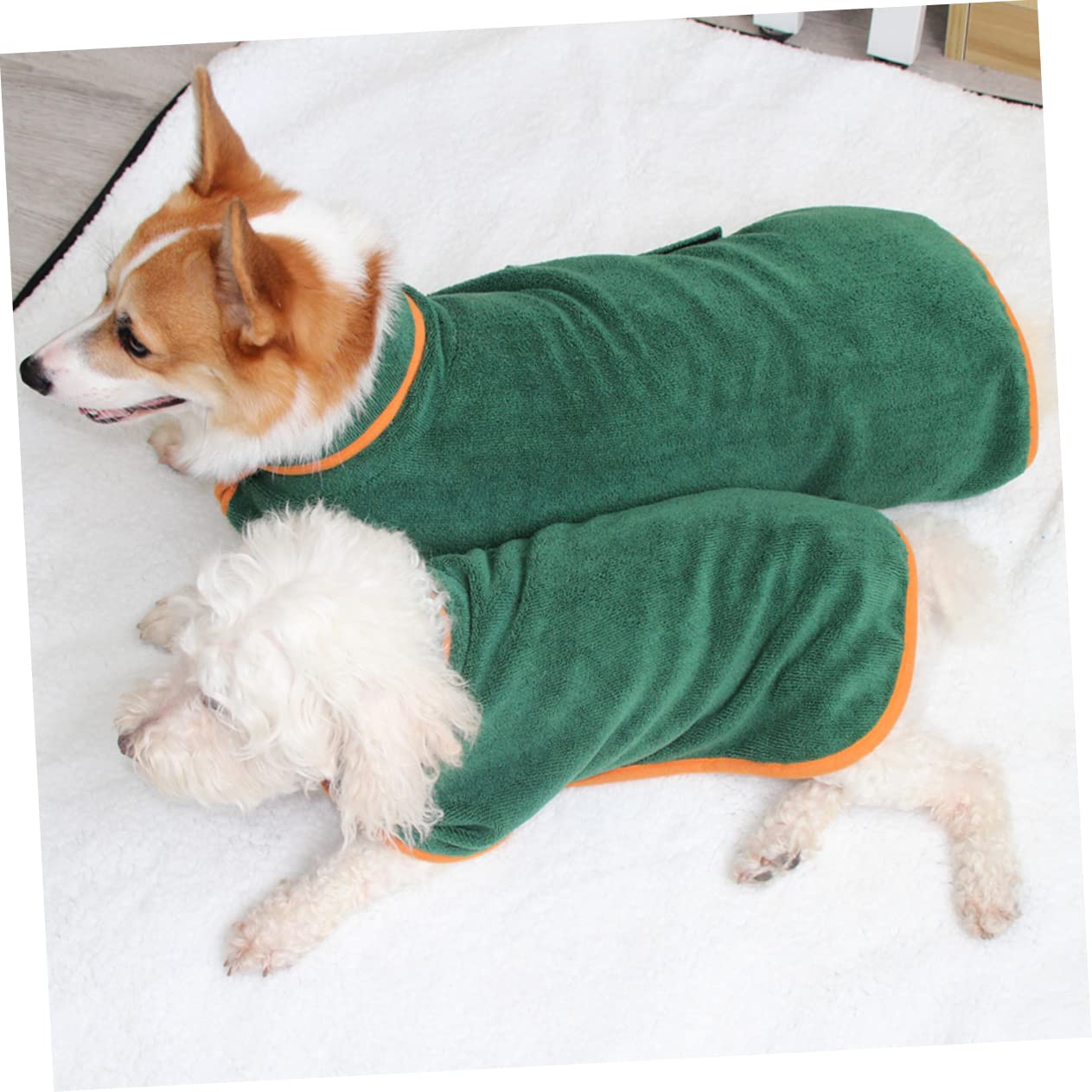 BESPORTBLE 2stücke Hooded Pet Bathrobe Für Hunde Und Katzen Saugfähiger Mikrofaser-Bademantel Mit Kapuze Warmes Und Schnelltrocknendes Haustier-Badetuch Für Kleine Tiere