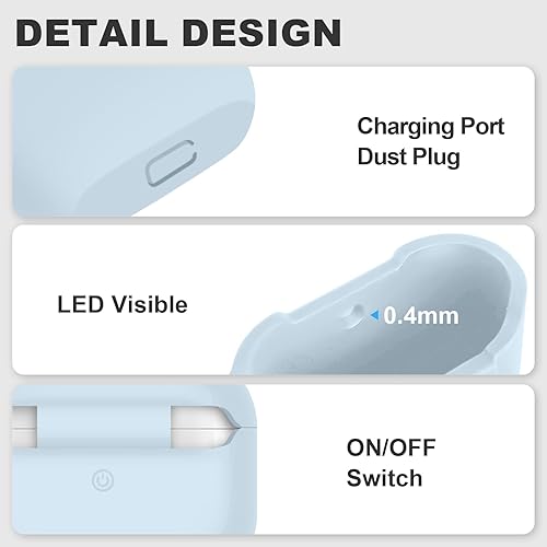 Miniatura 6 de MOLOPPO Funda para AirPods 3, accesorios de protección de silicona con llavero y bolígrafo de limpieza compatible con Apple AirPod de 3 generación