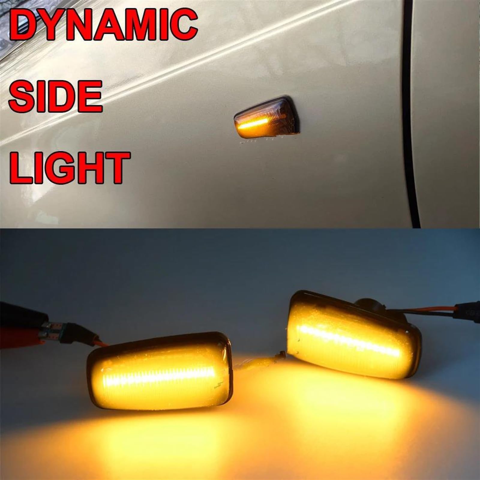 Conjuntos Luces Señalización Automóviles Para Peugeot 306 106 406 806 2 Uds Luz Posición Lateral Dinámica Lámpara Señal Giro Luz Intermitente Accesorios Para Coche Luz Señal Giro Luces Indicador(Dynam