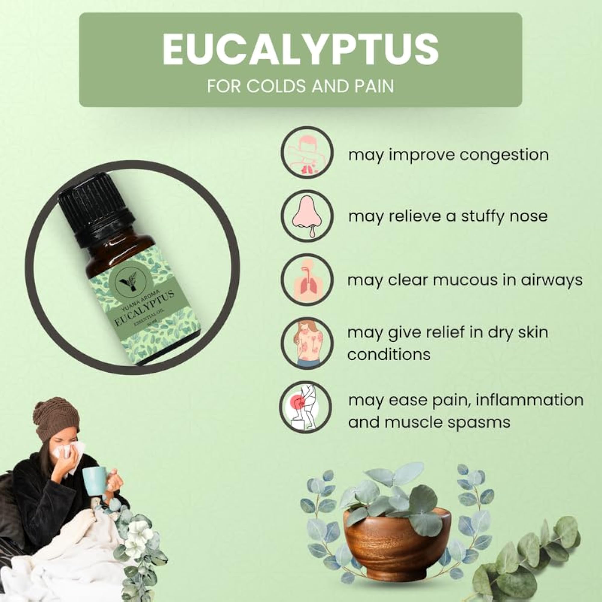 YUANA AROMA EUCALYPTUS ESSENTIAL NILGIRI 10 ml